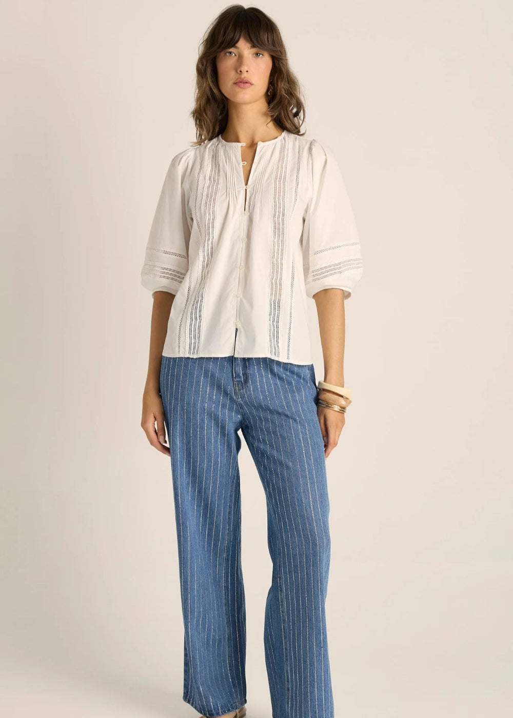 Fate + Becker Freya Lace Trim Blouse - White – product image 2