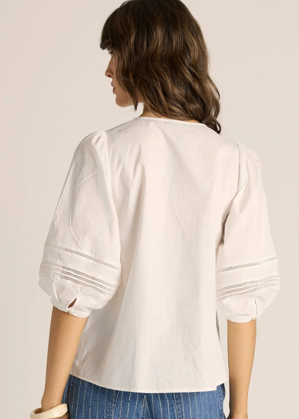 Fate + Becker Freya Lace Trim Blouse - White – product image 3