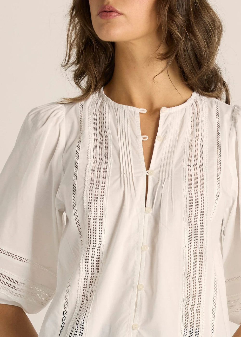 Fate + Becker Freya Lace Trim Blouse - White – product image 4