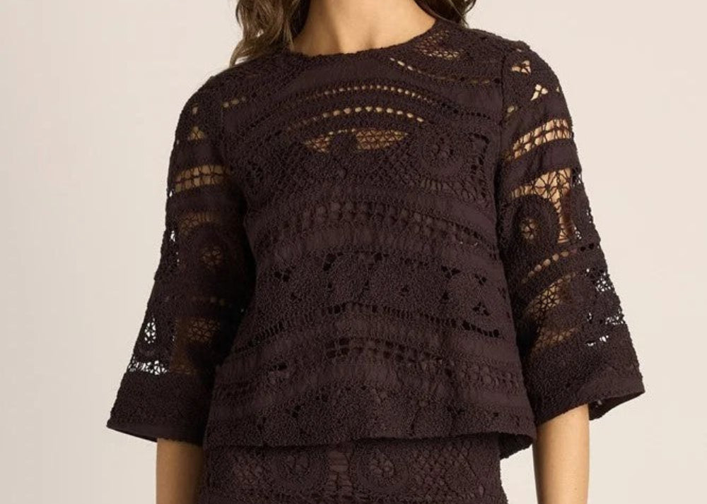 Fate + Becker Gaia Lace Top - Chocolate – product image 1