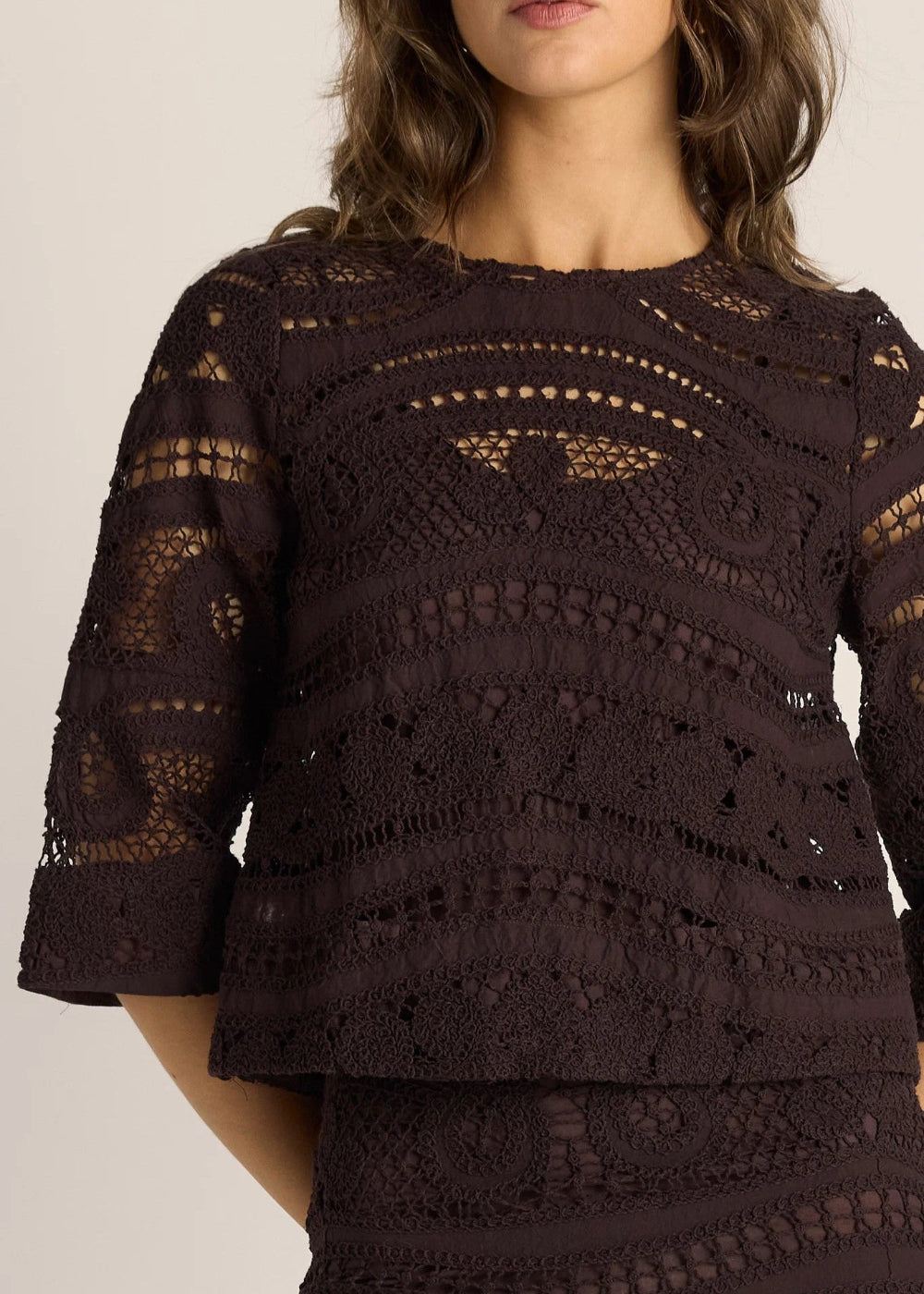 Fate + Becker Gaia Lace Top - Chocolate – product image 2