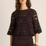FATE+BECKER Gaia Lace Top - Chocolate