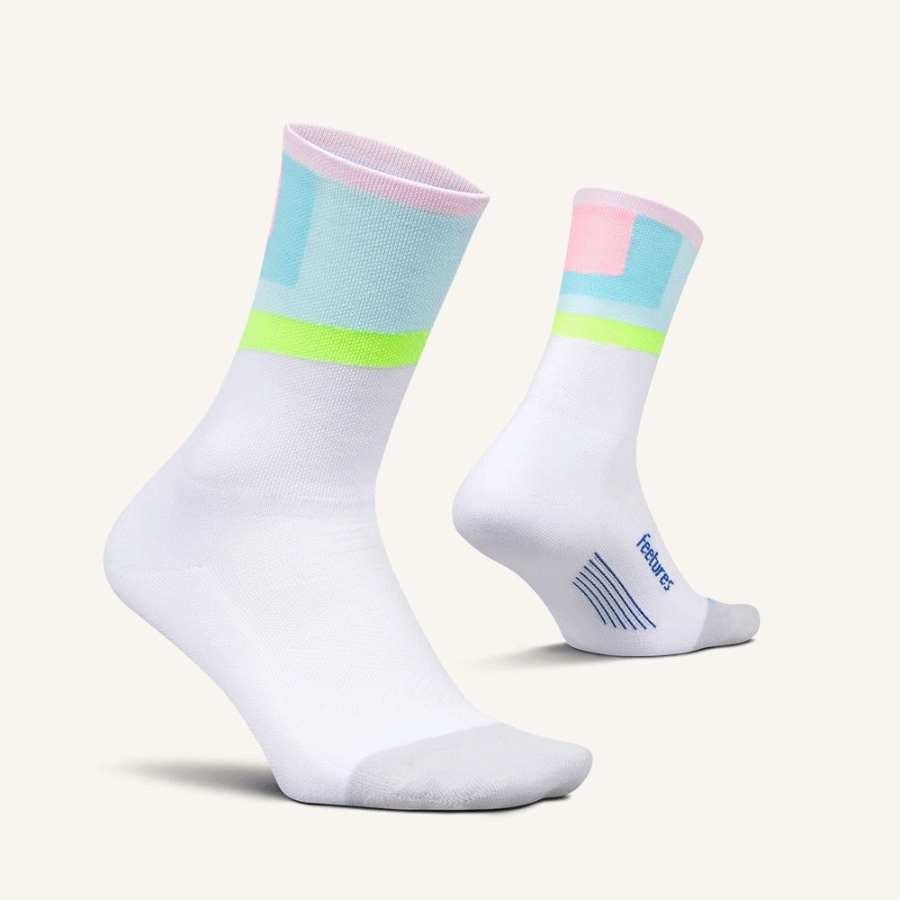 Feetures Elite Light Cushion Mini Crew Socks – Candy Court – pair view