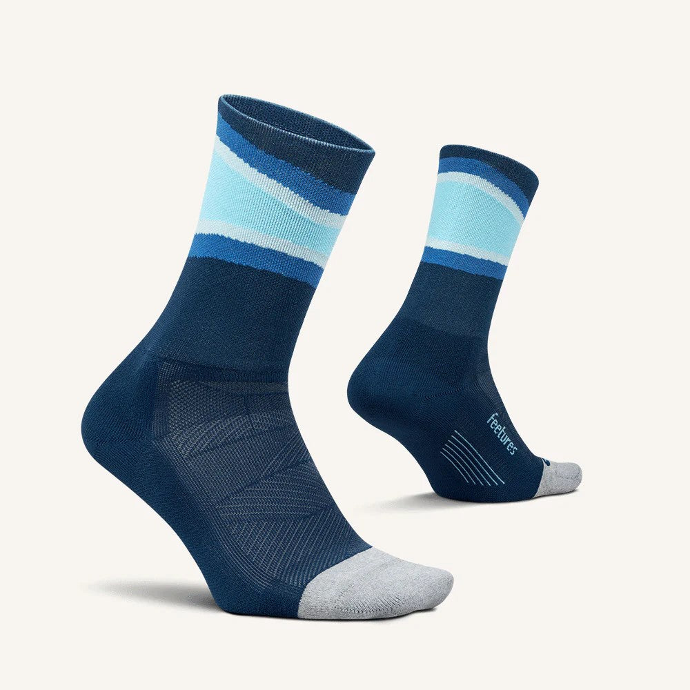 Feetures Elite Light Cushion Mini Crew Socks – Blue Bounce – pair view
