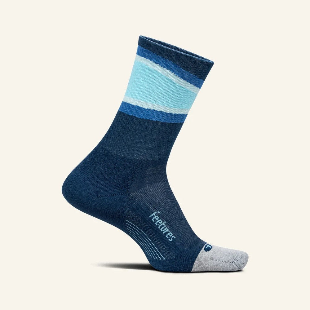 Feetures Elite Light Cushion Mini Crew Socks – Blue Bounce – product view