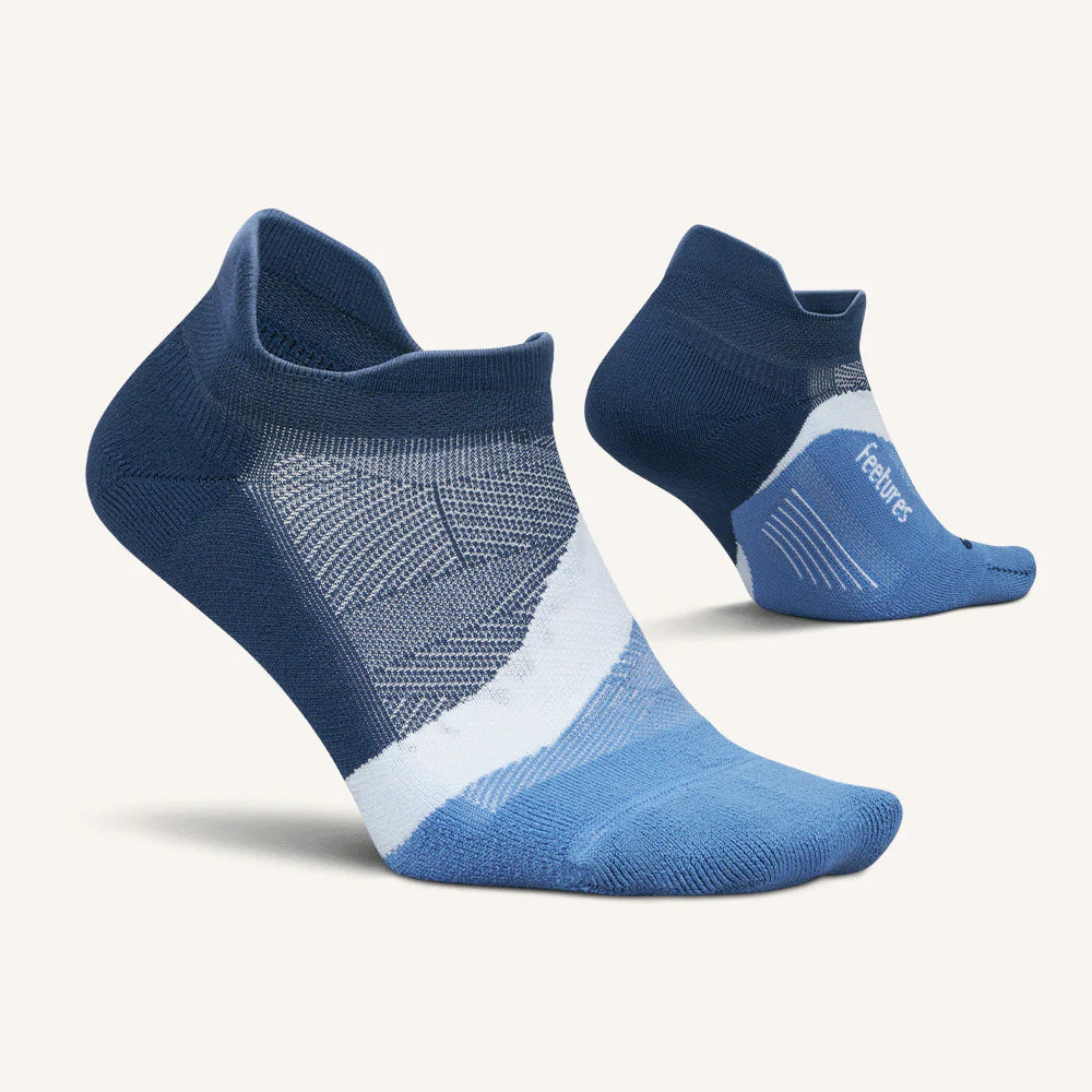 Feetures Elite Light Cushion No Show Tab Socks – Blue Wave – pair view
