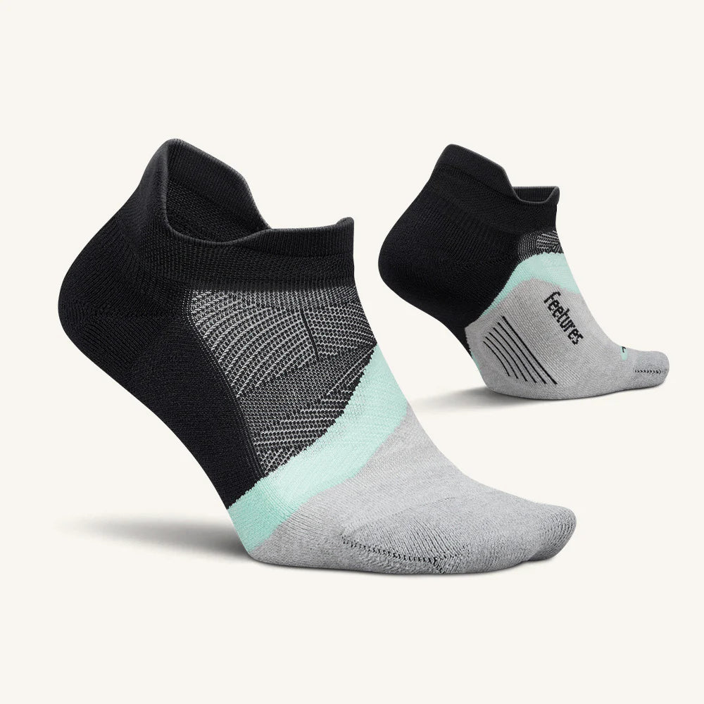 Feetures Elite Light Cushion No Show Tab Socks – Mint Chip – pair view