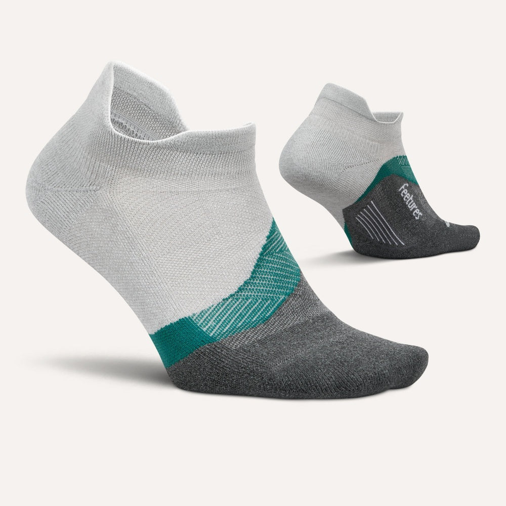 Feetures Elite Light Cushion No Show Tab Socks – Stone Ivy – pair view