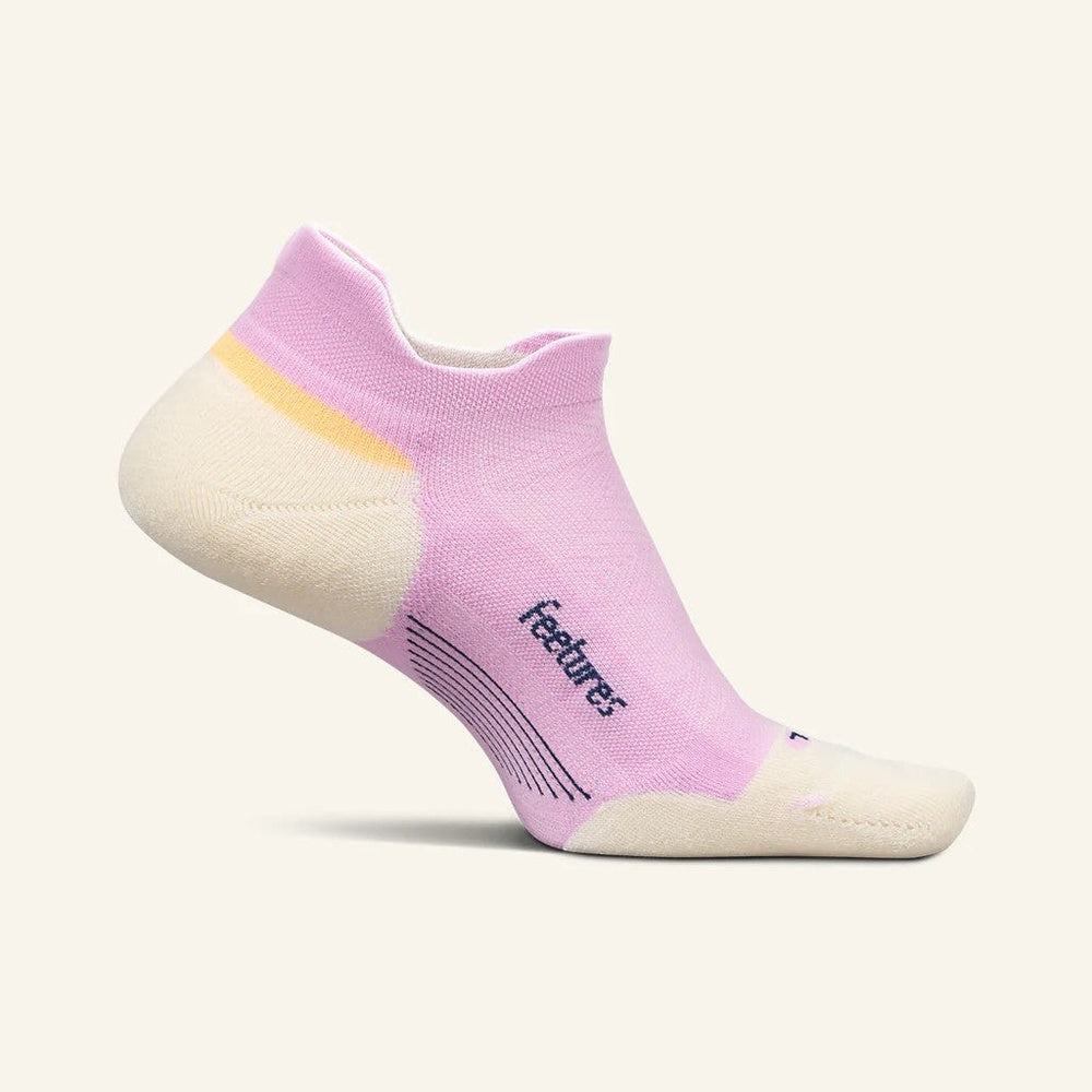 Feetures Elite Max Cushion No Show Tab Socks – Pink Citrus – product view