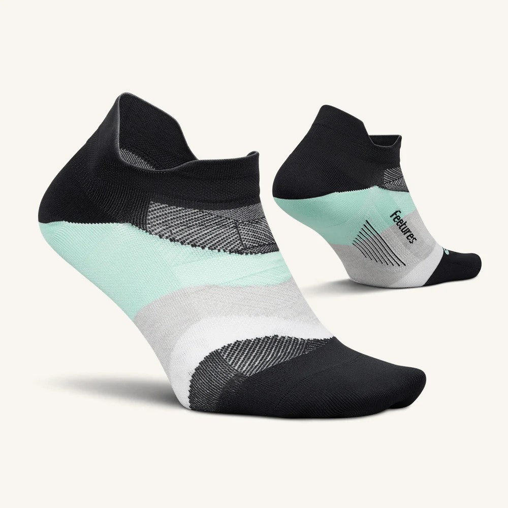 Feetures Elite Ultra Light No Show Tab Socks – Mint Chip – pair view