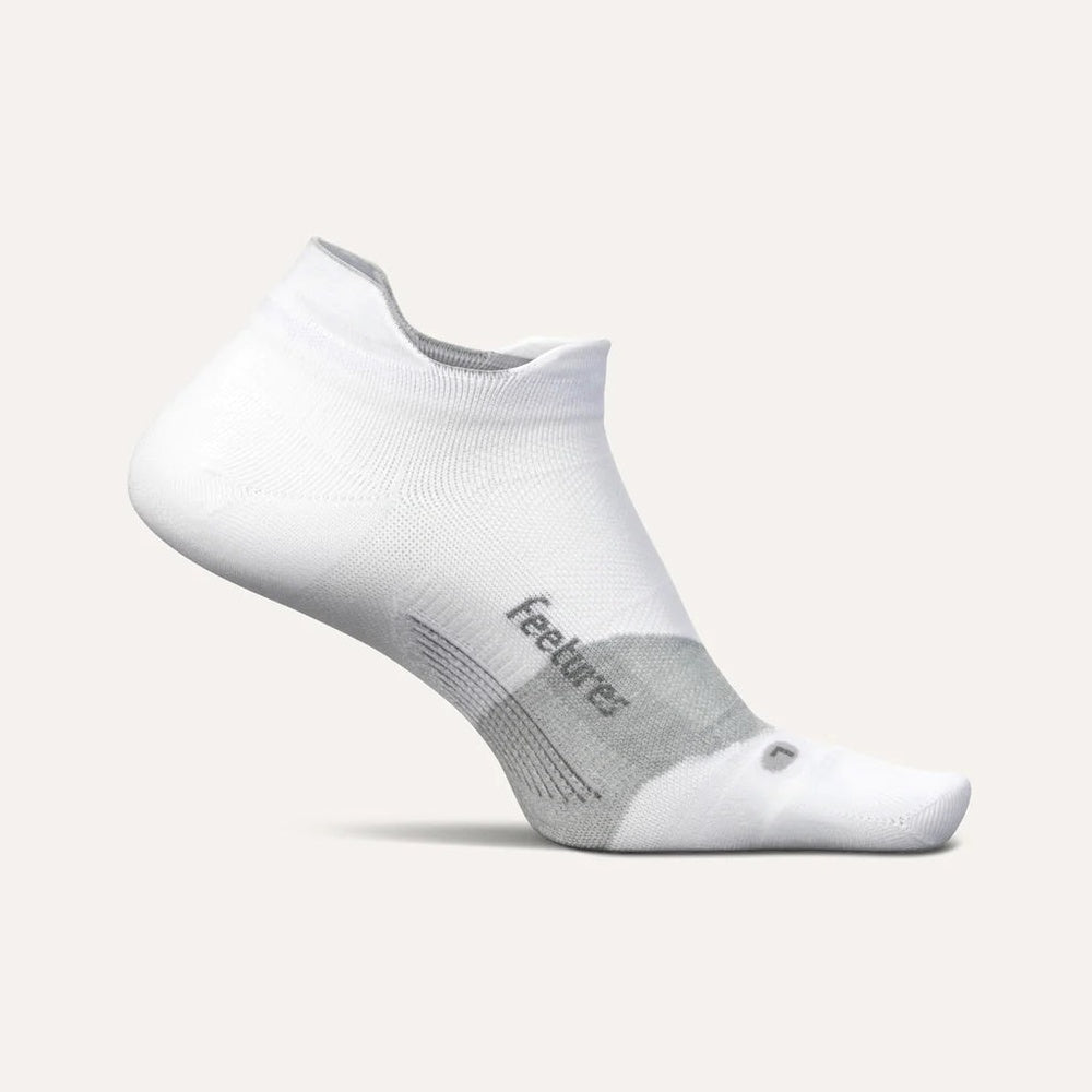 Feetures Elite Ultra Light No Show Tab Socks – White