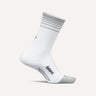 Feetures Elite Light Cushion Reflective Mini Crew Socks – White Flash – product view