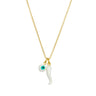 Cornicello horn and evil eye charm necklace – gold