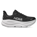 HOKA Bondi 9 men's extra wide (4e) running shoe in Black / White, outer side view