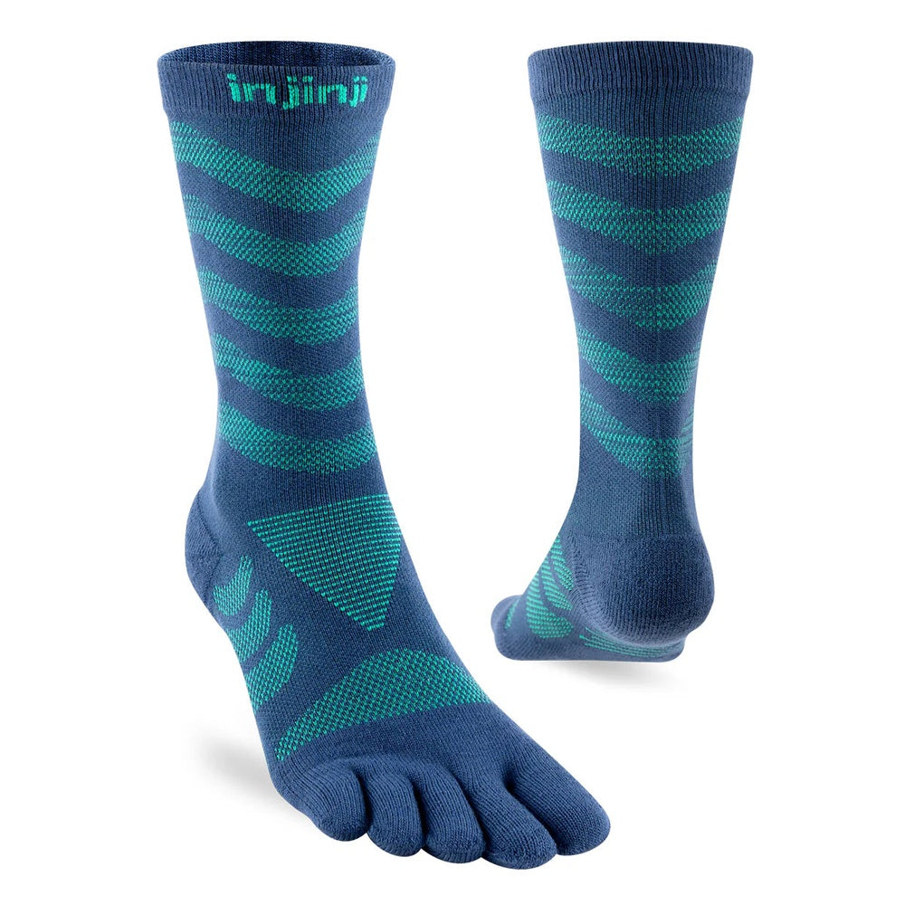 Injinji Women’s Ultra Run Crew Socks – Poseidon – pair or alternate view