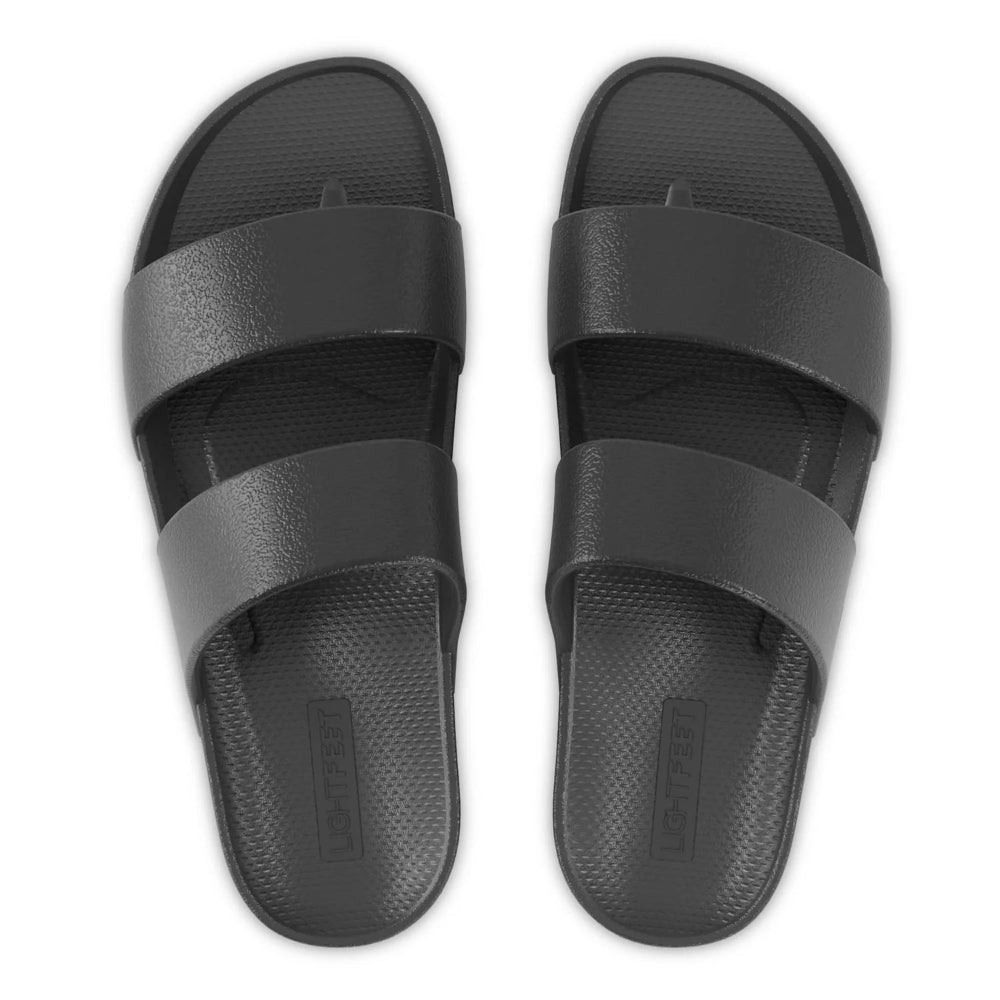 Lightfeet Double Strap recovery slides – Black – product view 1
