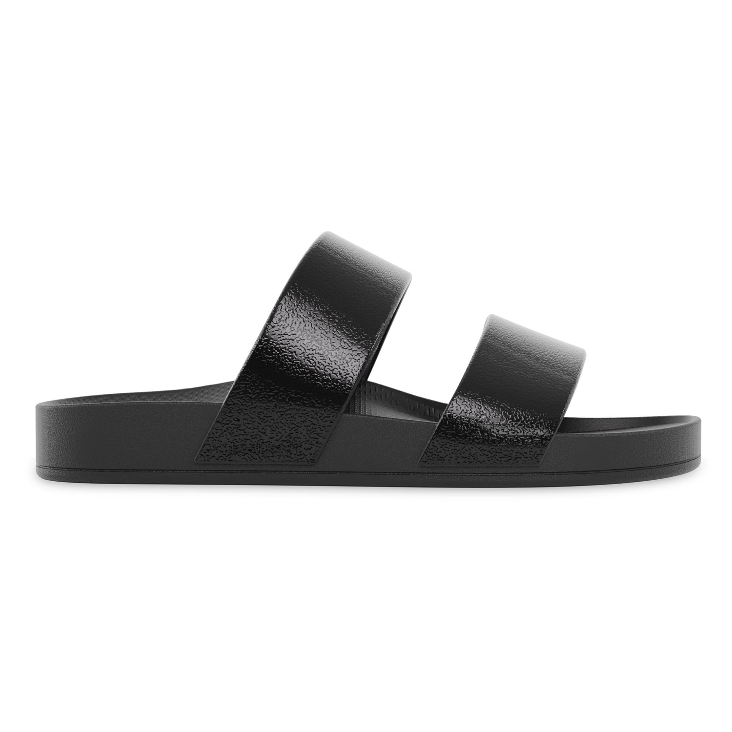 Lightfeet Double Strap recovery slides – Black Shimmer – product view 2