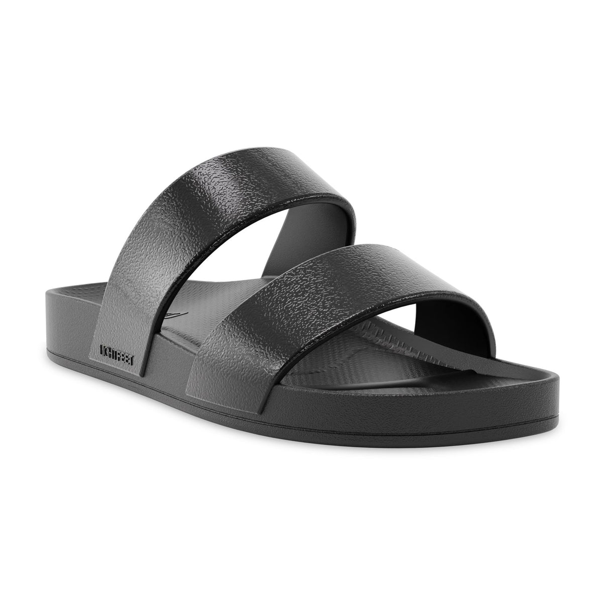 Lightfeet Double Strap recovery slides – Black Shimmer – product view 3