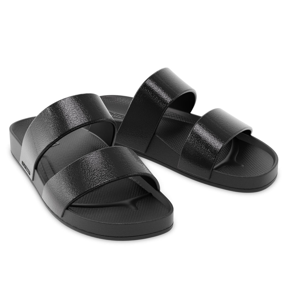 Lightfeet Double Strap recovery slides – Black Shimmer – product view 8