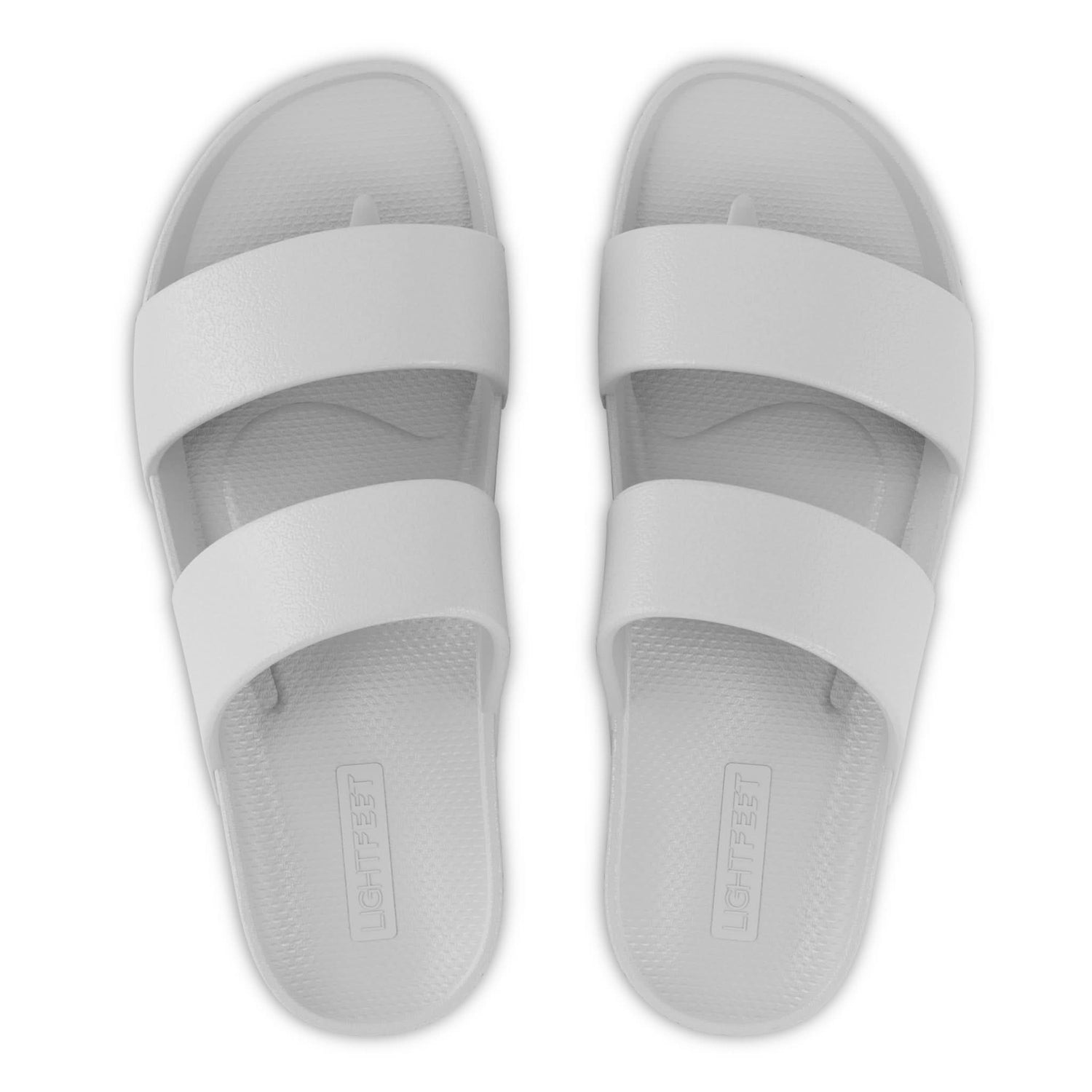 Lightfeet Double Strap recovery slides – White – product view 1
