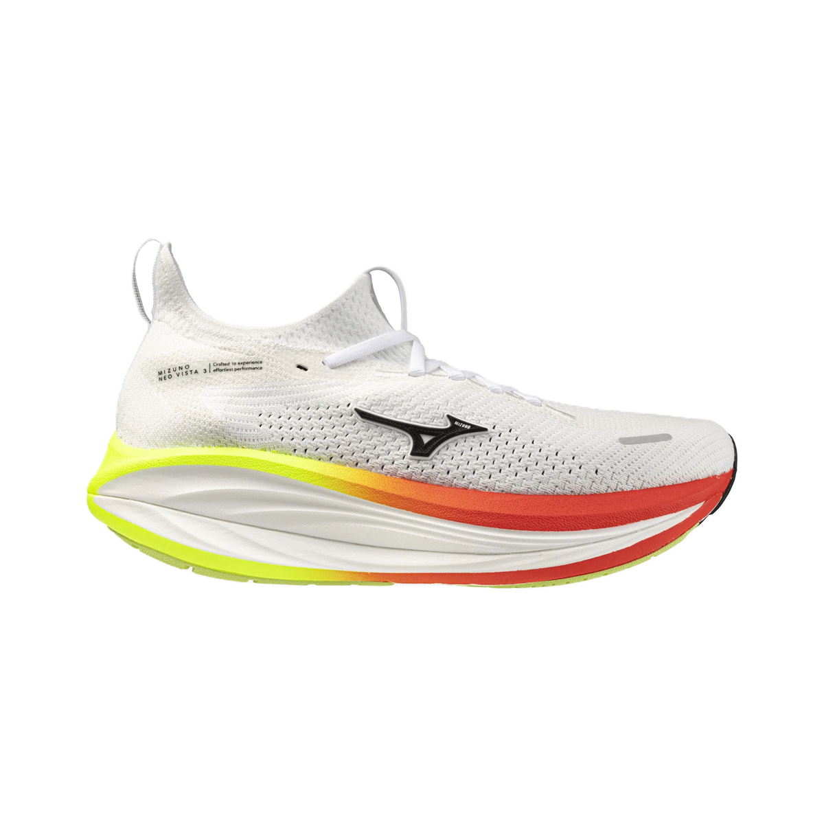 Mizuno Neo Vista 3 Men’s running shoe – White / Black / Orange – product view 1