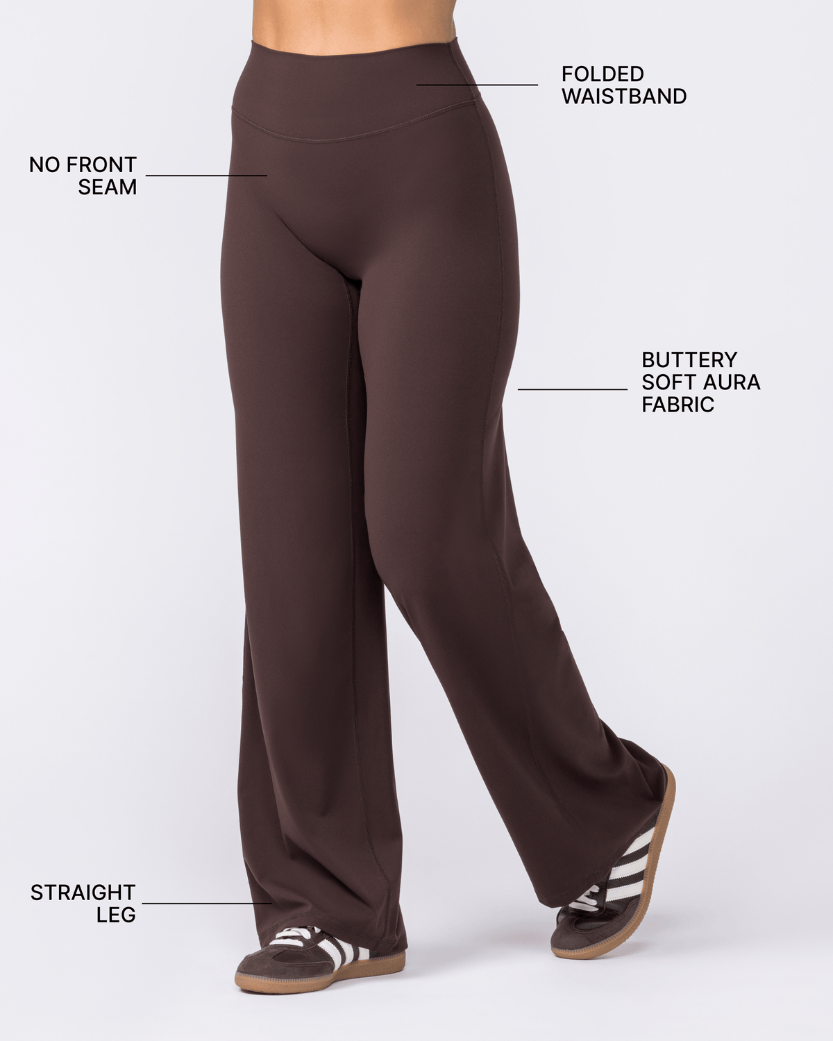 Muscle Nation Aura straight leg leggings Tall – Cocoa – product view 3