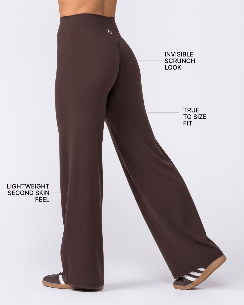 Muscle Nation Aura straight leg leggings Tall – Cocoa – product view 2