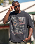 Muscle Nation Cobras oversized tee – Washed Black – product view 1