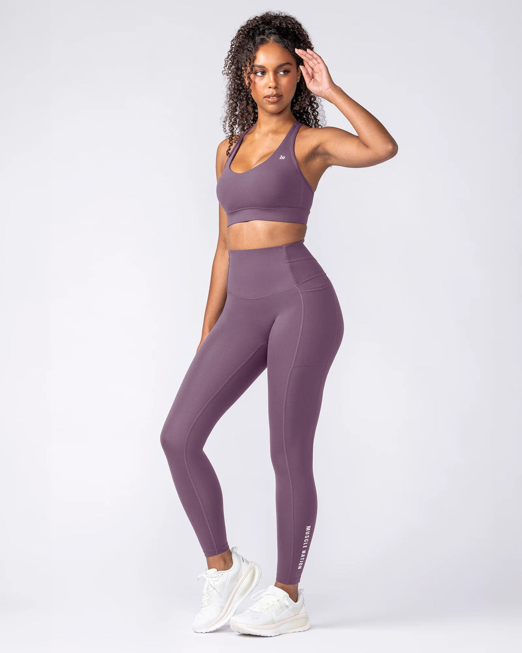 Muscle Nation Unrivalled Everyday pocket ankle leggings – Dark Thistle – product view 7