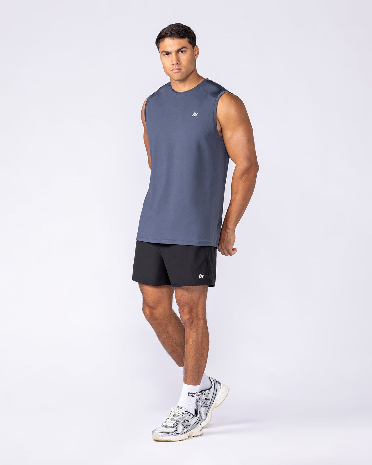Muscle Nation Ventilation men’s training tank – Thunder – product view 6