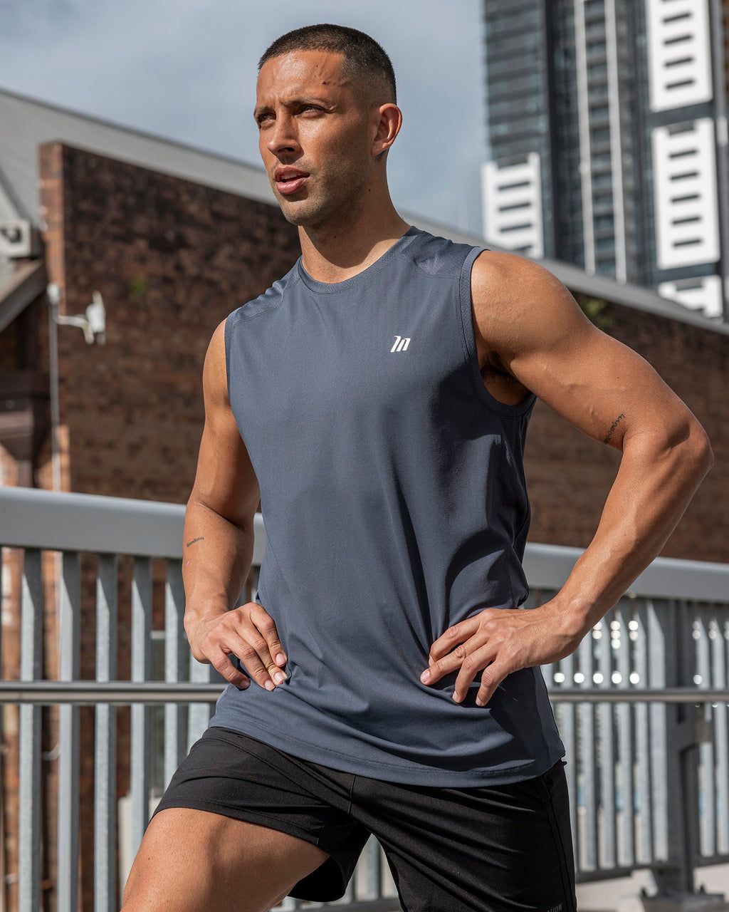 Muscle Nation Ventilation men’s training tank – Thunder – product view 1