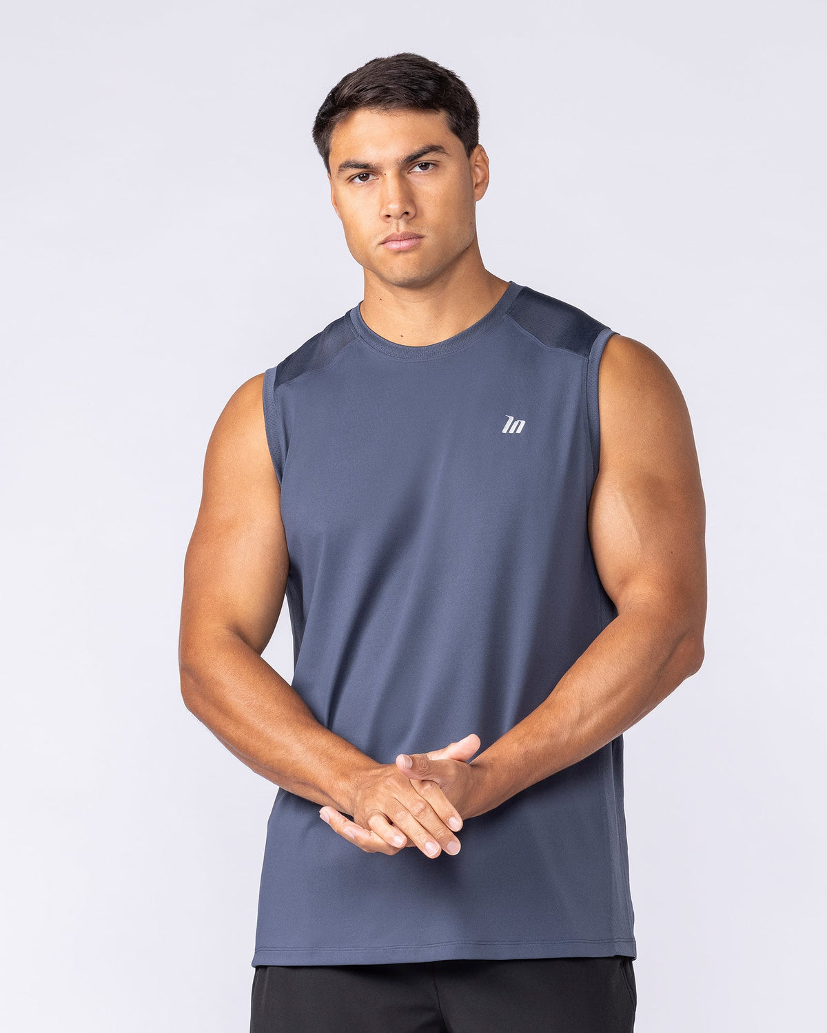 Muscle Nation Ventilation men’s training tank – Thunder – product view 2