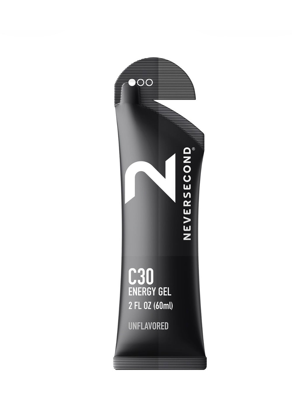 Neversecond C30 Unflavoured 60mL energy gel – front of packet
