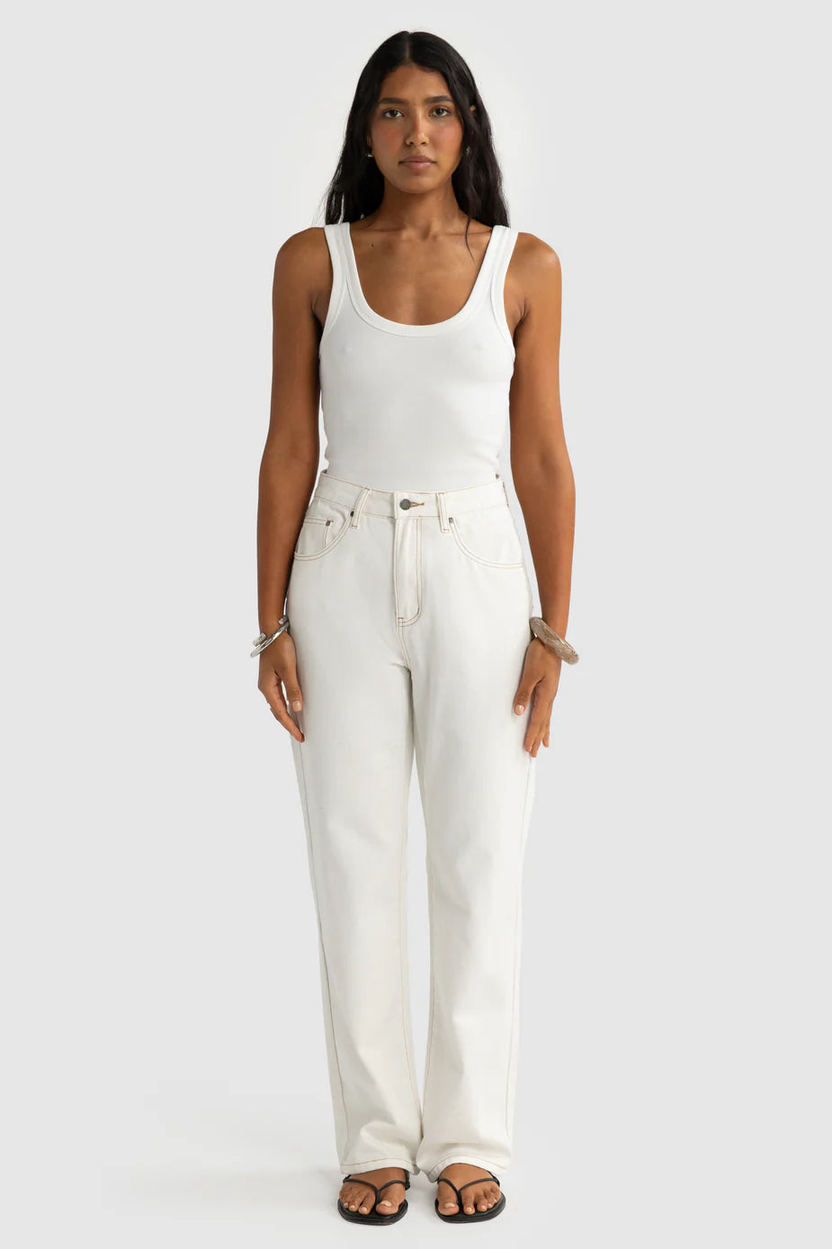 ORTC Willow Denim Straight Leg Jean – White – product view 1