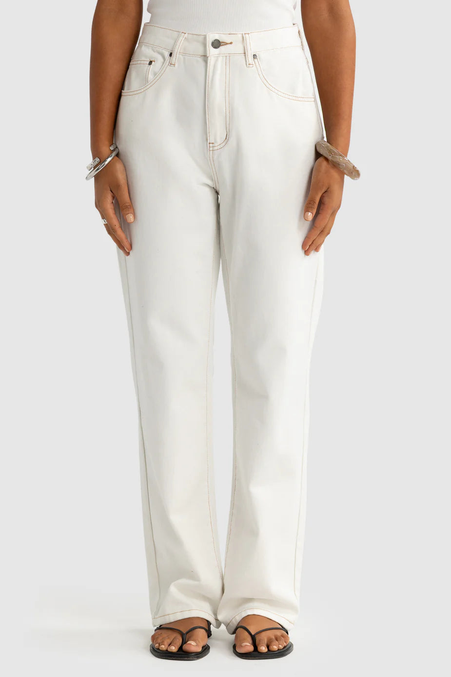 ORTC Willow Denim Straight Leg Jean – White – product view 3