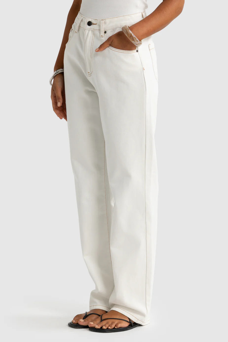 ORTC Willow Denim Straight Leg Jean – White – product view 5