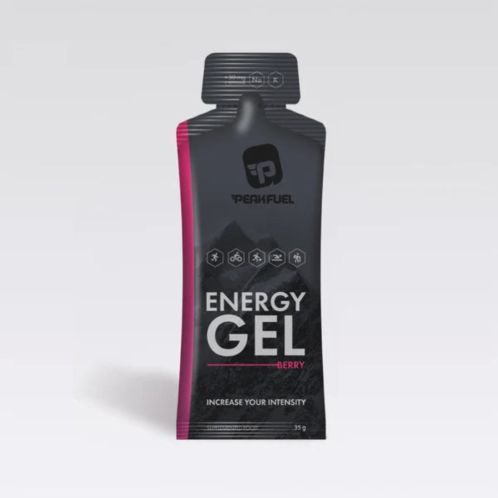 PeakFuel 35g energy gel + 30mg caffeine – Berry – product view 1
