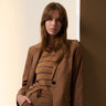 POL Sable Stripe Knit Tee - Choc/Blue