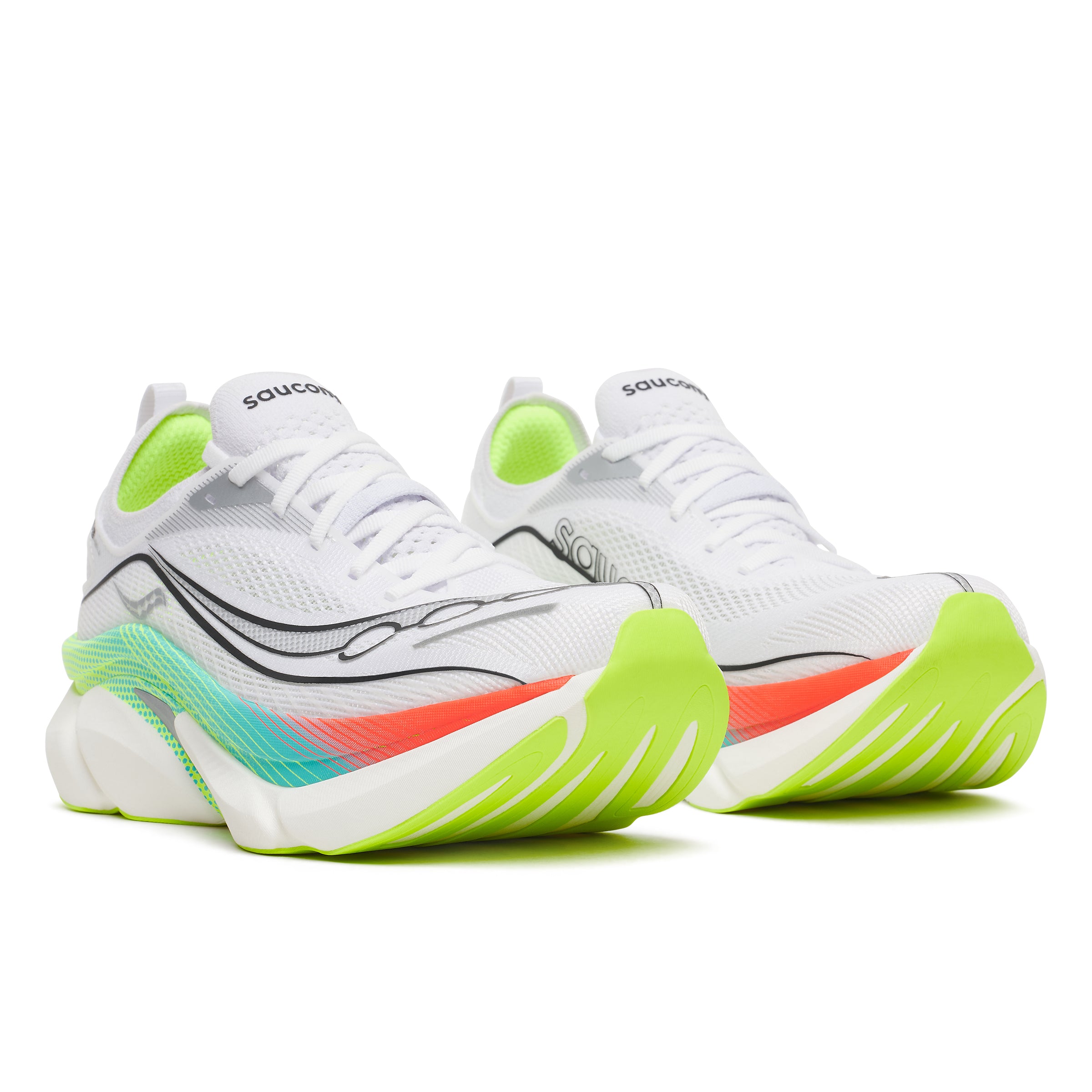 Saucony Endorphin Elite 3 carbon-plated racing shoe – White / Multi – product view 2