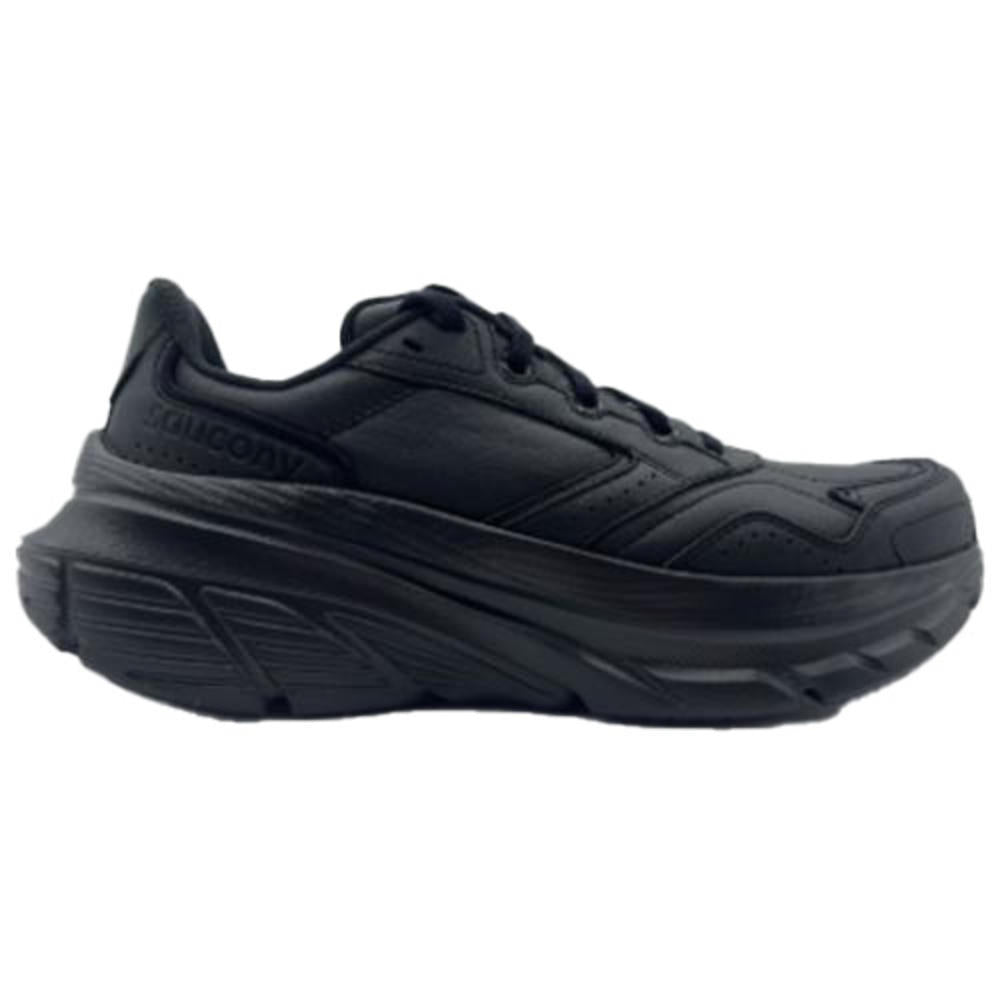 Saucony Guide Metro LE men's wide leather walking shoes in Triple Black