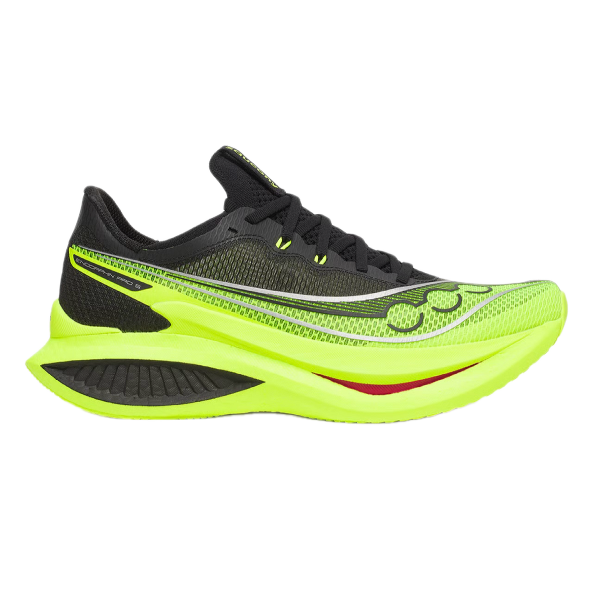 Saucony Endorphin Pro 5 Men’s carbon-plated racing shoe – Citron / Black – product view 1