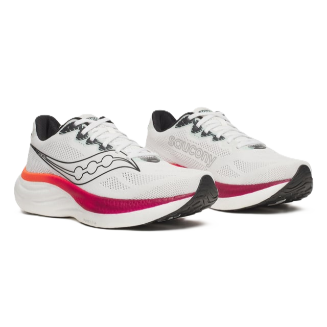 Saucony Ride 19 Men’s running shoe – White / Crimson – product view 5