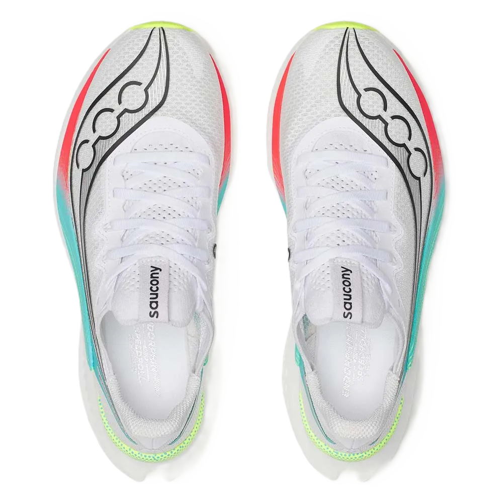 Saucony Endorphin Pro 5 Women’s carbon-plated racing shoe – White / Multi – product view 5