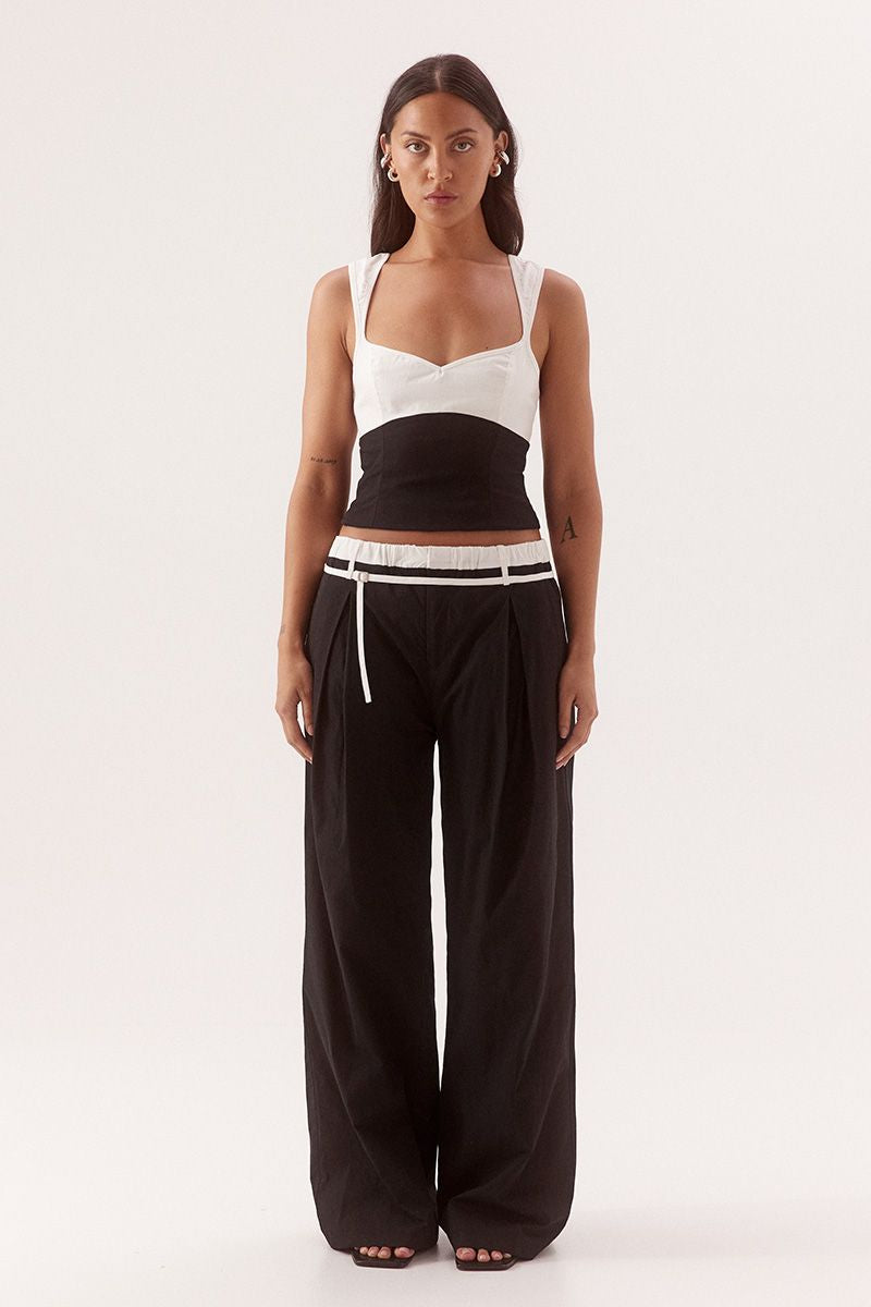 SOVERE / STUDIO BRITTA Pants – Black/Chalk – product view 4
