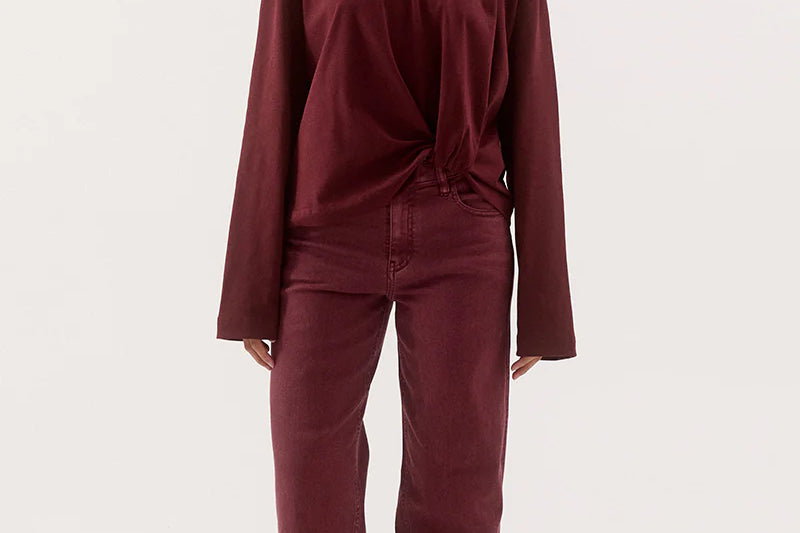 SOVERE Studio Izel Long Sleeve Tee – Vino – product view 1