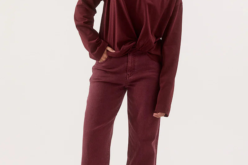 SOVERE Studio Izel Long Sleeve Tee – Vino – product view 2