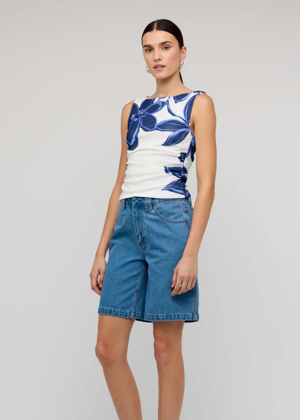 Staple The Label Cassia Denim Shorts – Mid Blue – product view 2