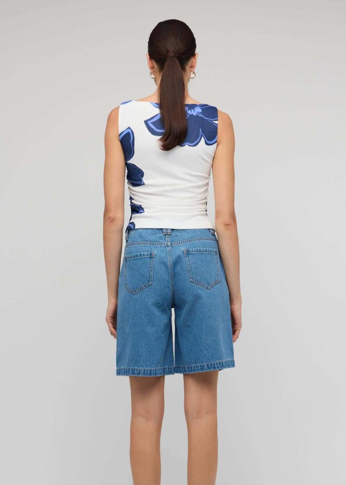 Staple The Label Cassia Denim Shorts – Mid Blue – product view 3
