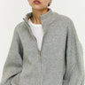 Staple the Label Harlow Oversize Zip Cardigan - Soft Grey