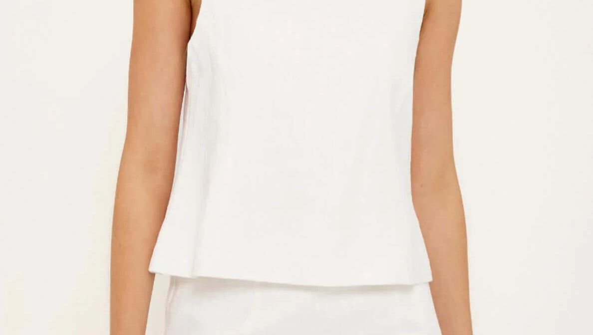Staple The Label Lucia Linen Cotton Blend Top – White – product view 1
